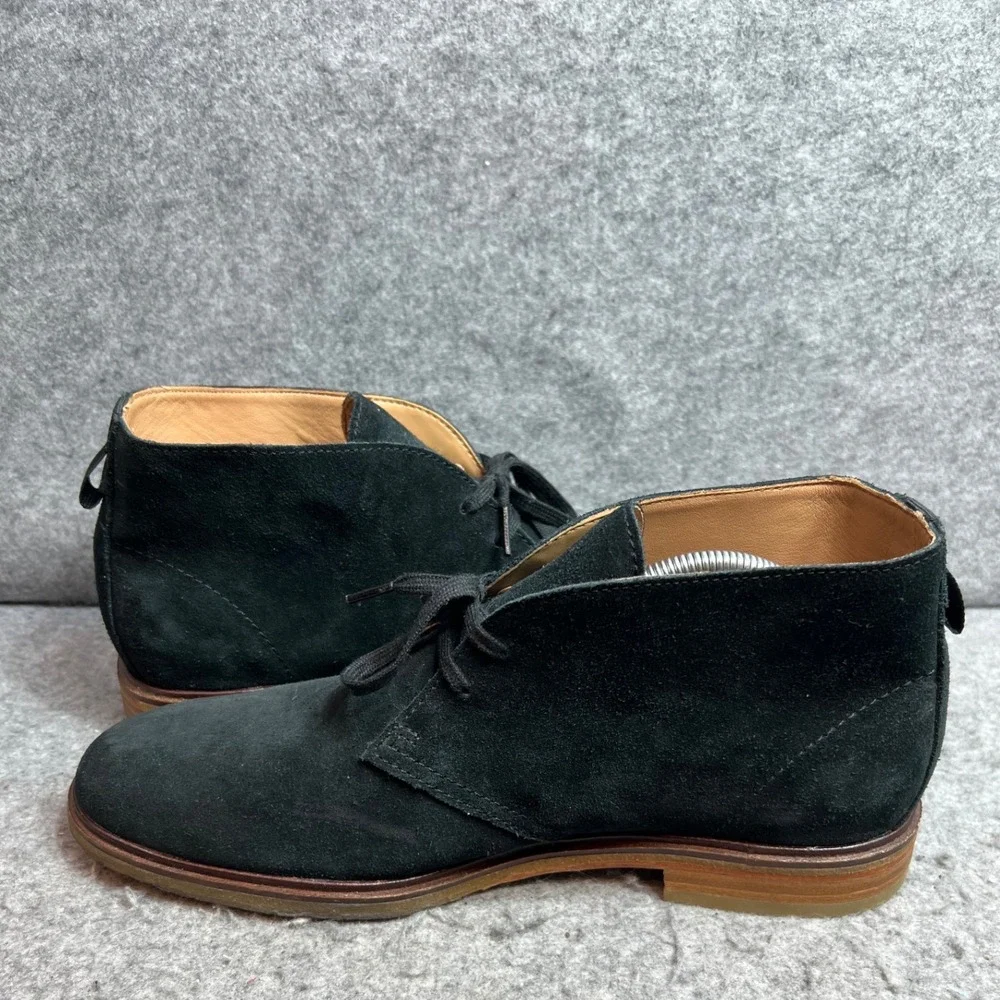 Clarks Mens Black Suede Chukka Desert Boots Lace Up Shoes Comfort Size 10.5